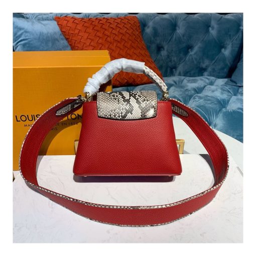 Louis Vuitton Taurillon And Python Leather Capucines Mini N97075 Red - Image 3