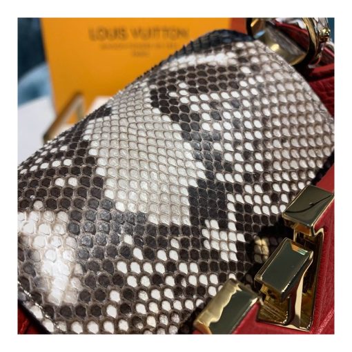 Louis Vuitton Taurillon And Python Leather Capucines Mini N97075 Red - Image 5