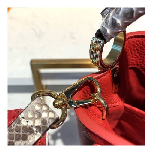 Louis Vuitton Taurillon And Python Leather Capucines Mini N97075 Red - Image 6