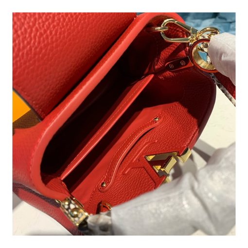 Louis Vuitton Taurillon And Python Leather Capucines Mini N97075 Red - Image 7