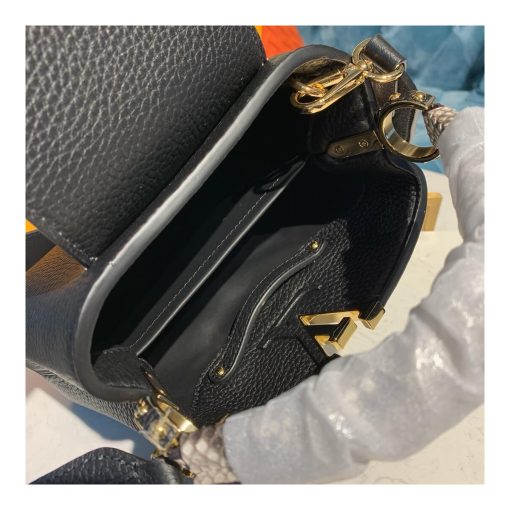 Louis Vuitton Taurillon And Python Leather Capucines Mini N97075 Black - Image 7