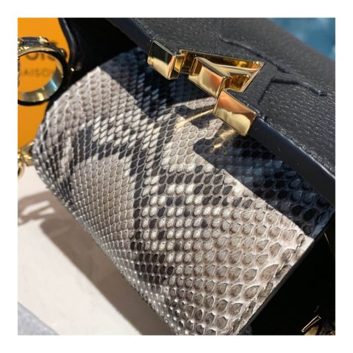 Louis Vuitton Taurillon And Python Leather Capucines Mini N97075 Beige - Image 5