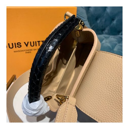 Louis Vuitton Taurillon And Python Leather Capucines Mini N97075 Beige - Image 9