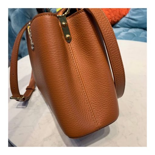 Louis Vuitton Taurillon and Python-skin Capucines BB N98387 N97980 Brown - Image 8