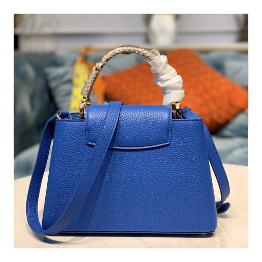 Louis Vuitton Taurillon and Python-skin Capucines BB N98387 N97980 Blue - Image 4