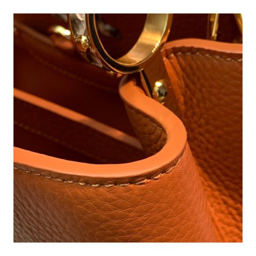 Louis Vuitton Taurillon and Python-skin Capucines BB N98387 N97980 Brown - Image 14