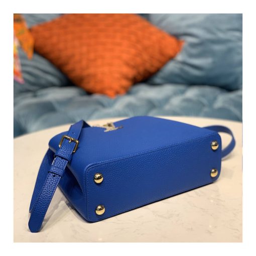 Louis Vuitton Taurillon and Python-skin Capucines BB N98387 N97980 Blue - Image 5