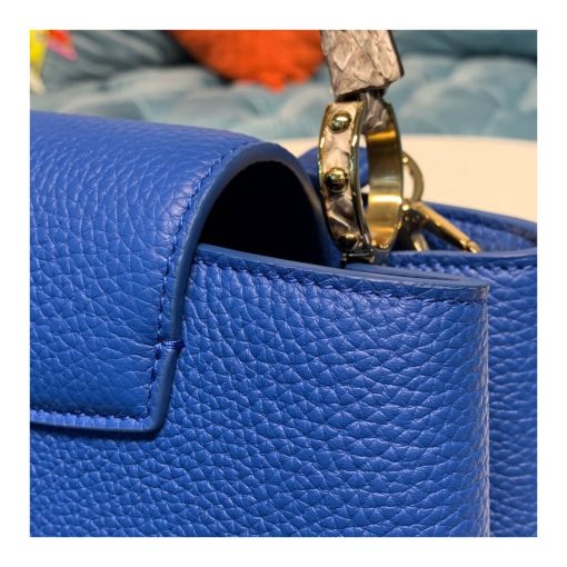Louis Vuitton Taurillon and Python-skin Capucines BB N98387 N97980 Blue - Image 8