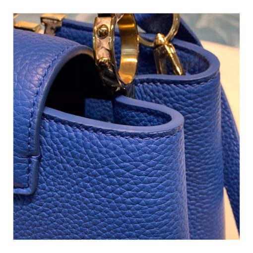 Louis Vuitton Taurillon and Python-skin Capucines BB N98387 N97980 Blue - Image 10