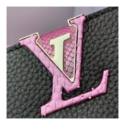 Louis Vuitton Taurillon Leather and Ayers Snakeskin Capucines Mini M55914 - Image 7