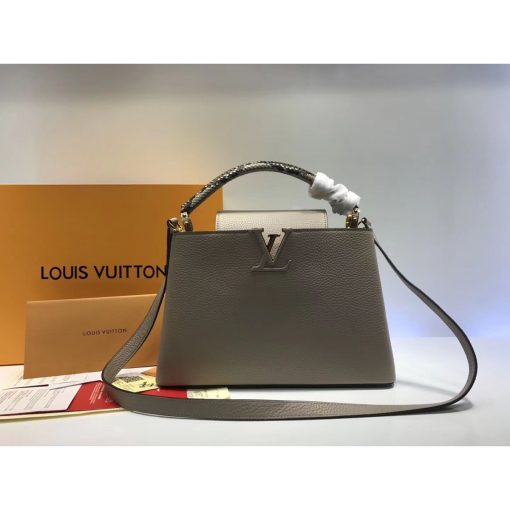Louis Vuitton Taurillon Leather And Python Capucines BB N92039 Grey - Image 2