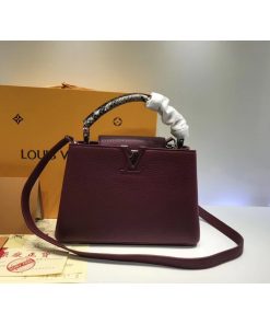 Louis Vuitton Taurillon Leather And Python Capucines BB N92039 Burgundy