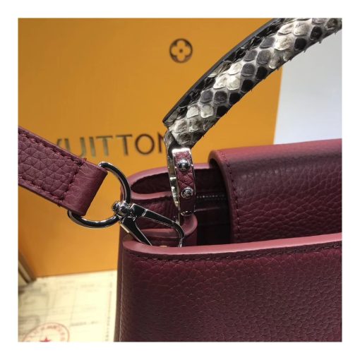 Louis Vuitton Taurillon Leather And Python Capucines BB N92039 Burgundy - Image 3