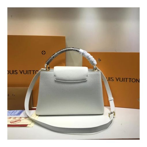 Louis Vuitton Taurillon Leather And Python Capucines BB N92039 White - Image 4