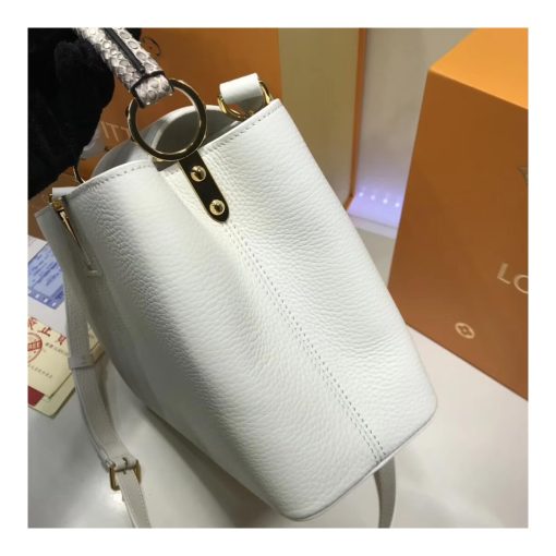 Louis Vuitton Taurillon Leather And Python Capucines BB N92039 White - Image 6