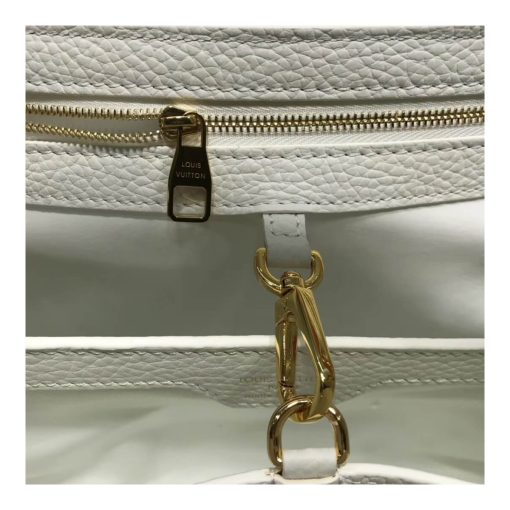 Louis Vuitton Taurillon Leather And Python Capucines BB N92039 White - Image 8