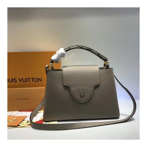 Louis Vuitton Taurillon Leather And Python Capucines BB N92039 Grey - Image 4
