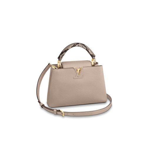 Louis Vuitton Taurillon Leather And Python Capucines BB N92039 Grey