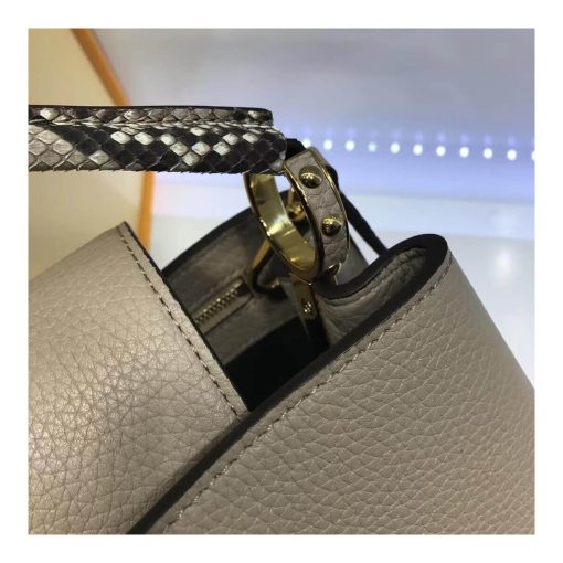 Louis Vuitton Taurillon Leather And Python Capucines BB N92039 Grey - Image 7
