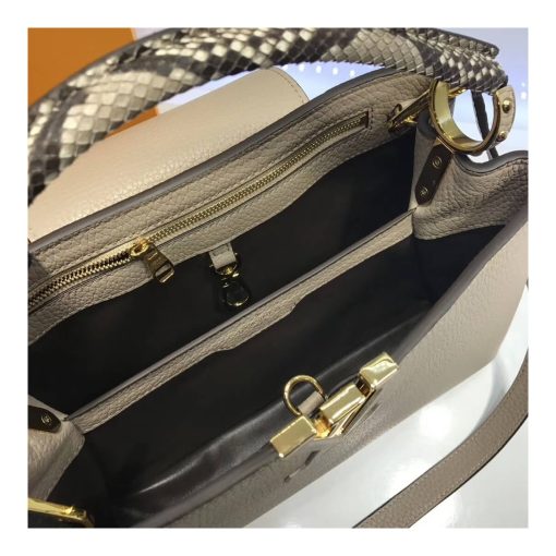 Louis Vuitton Taurillon Leather And Python Capucines BB N92039 Grey - Image 9