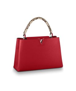 Louis Vuitton Taurillon Leather And Python Capucines MM N91711 Red