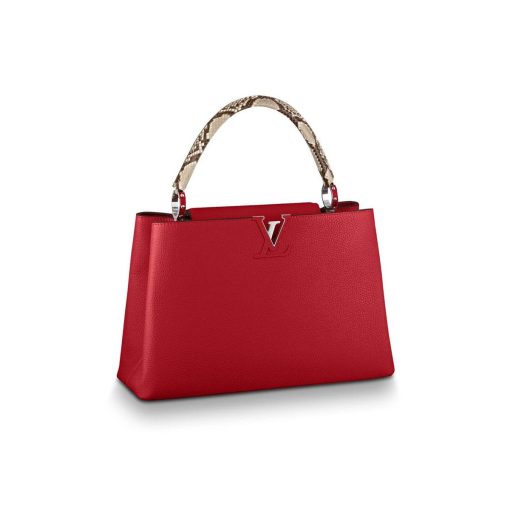 Louis Vuitton Taurillon Leather And Python Capucines MM N91711 Red