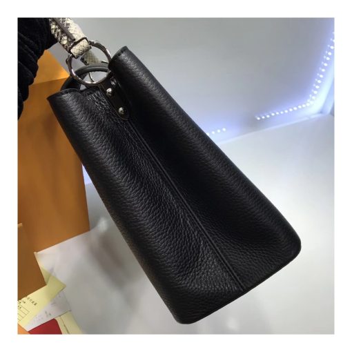 Louis Vuitton Taurillon Leather And Python Capucines MM N91711 Black - Image 4