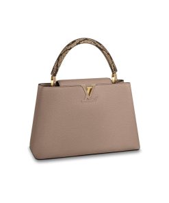 Louis Vuitton Taurillon Leather And Python Capucines MM N91711 Grey