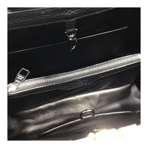 Louis Vuitton Taurillon Leather And Python Capucines MM N91711 Black - Image 8