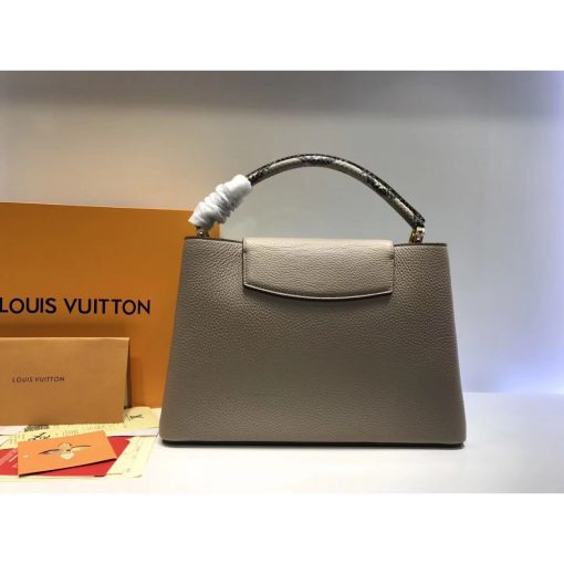 Louis Vuitton Taurillon Leather And Python Capucines MM N91711 Grey - Image 6
