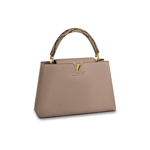 Louis Vuitton Taurillon Leather And Python Capucines MM N91711 Grey