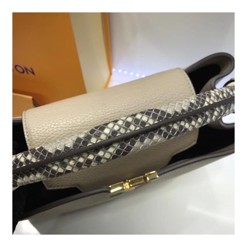 Louis Vuitton Taurillon Leather And Python Capucines MM N91711 Grey - Image 8