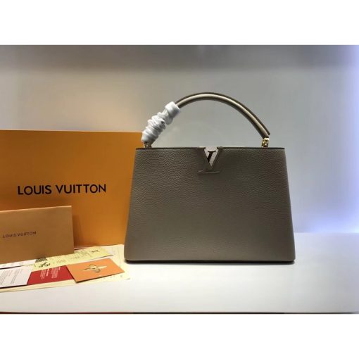 Louis Vuitton Taurillon Leather Capucines MM M48864 Grey - Image 2
