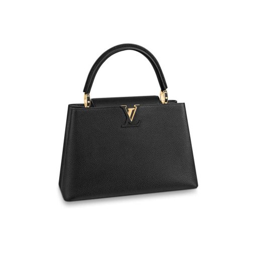 Louis Vuitton Taurillon Leather Capucines MM M48864 Black