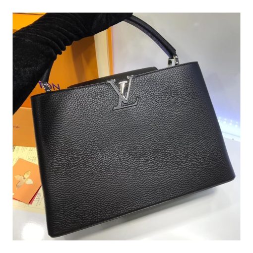 Louis Vuitton Taurillon Leather Capucines MM M48864 Black - Image 3