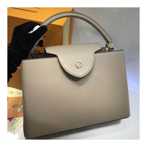 Louis Vuitton Taurillon Leather Capucines MM M48864 Grey - Image 9