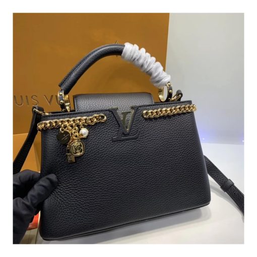 Louis Vuitton Taurillon Leather Capucines PM M52963 Black - Image 3
