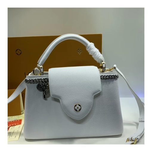 Louis Vuitton Taurillon Leather Capucines PM M52963 White - Image 4