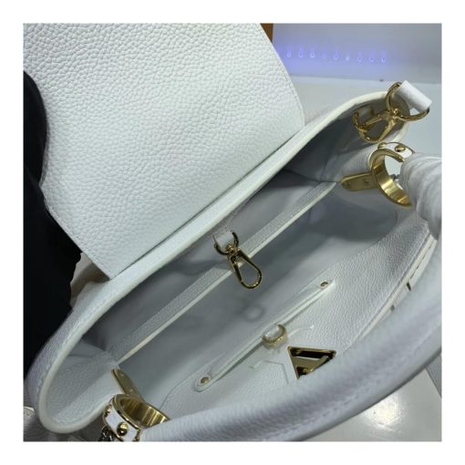 Louis Vuitton Taurillon Leather Capucines PM M52963 White - Image 8