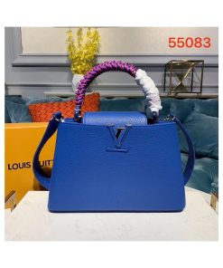 Louis Vuitton Taurillon Leather Capucines PM M55083 Blue