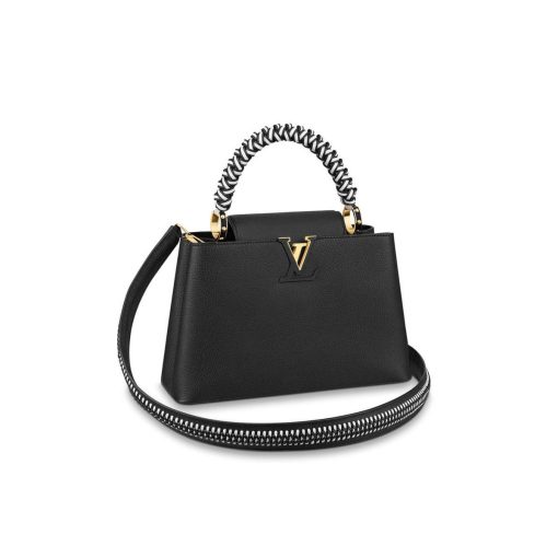 Louis Vuitton Taurillon Leather Capucines PM M55083 Black