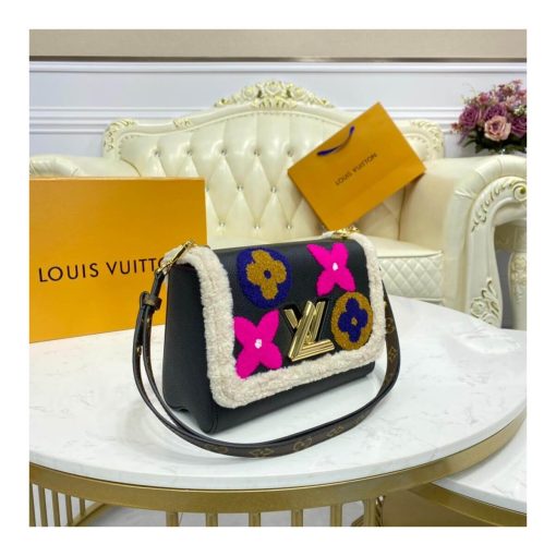 Louis Vuitton Twist MM M56976 In Leather and Shearling - Image 4