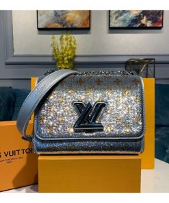 Louis Vuitton Twist MM with Silver Sequins M50282