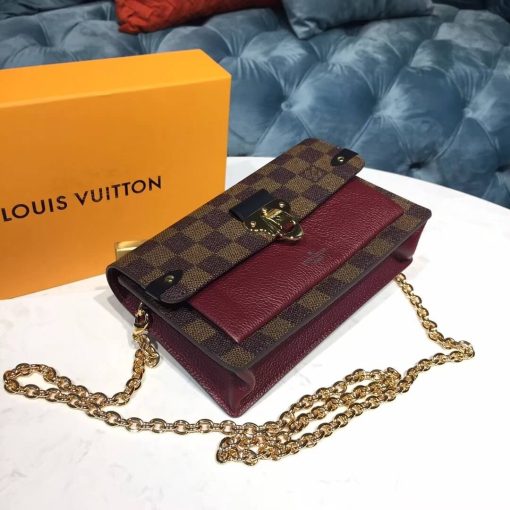 Louis Vuitton Vavin Chain Wallet N60237 N60221 N60222 Burgundy - Image 3
