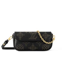 Louis Vuitton Wallet on Chain Ivy Bag M82653 Black Monogram Empreinte With Studs