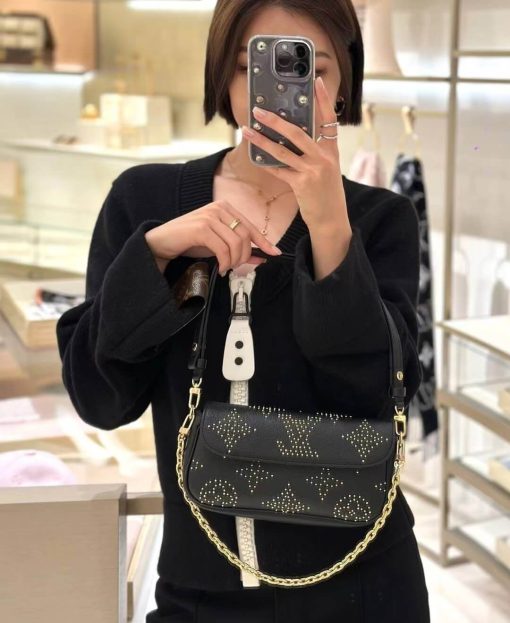 Louis Vuitton Wallet on Chain Ivy Bag M82653 Black Monogram Empreinte With Studs - Image 4