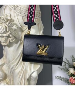 Louis Vuitton Wide Embroidered Strap Twist PM M57049 Black