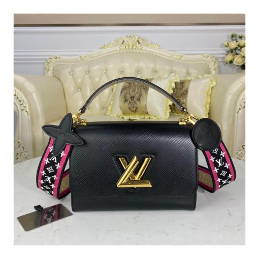 Louis Vuitton Wide Embroidered Strap Twist PM M57049 Black - Image 3