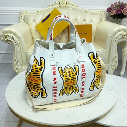 Louis Vuitton x Nigo Tote Journey M59366 White - Image 11