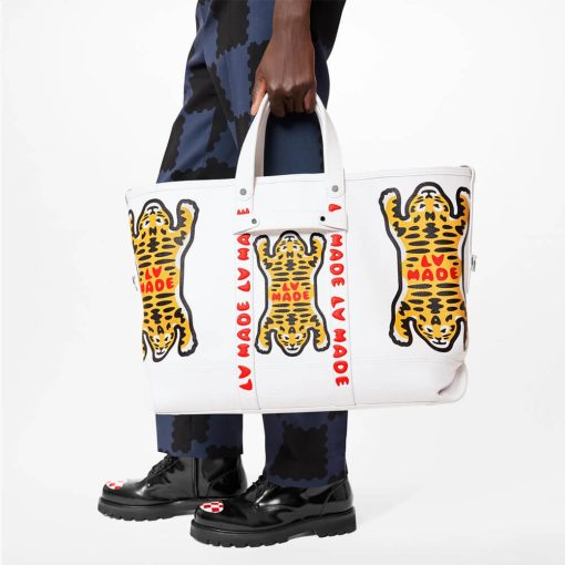 Louis Vuitton x Nigo Tote Journey M59366 White - Image 4